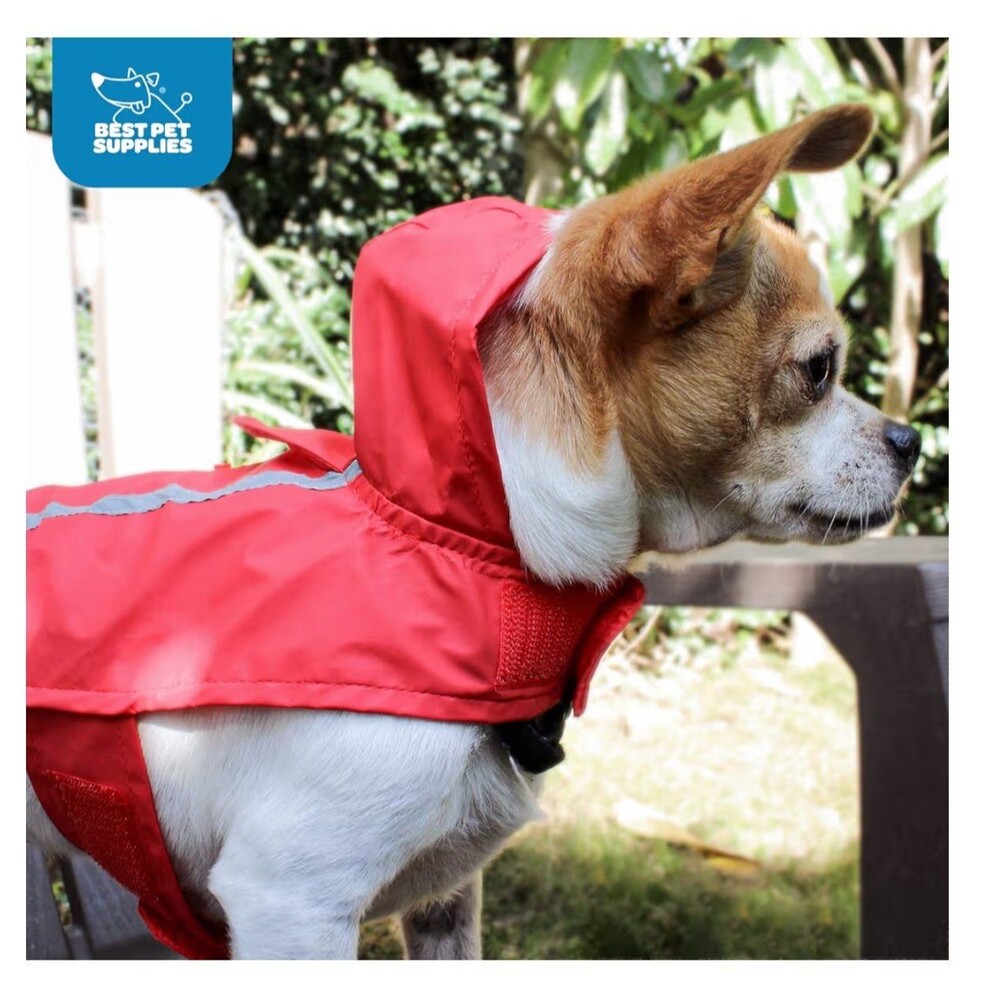 Voyager Waterproof Dogs Raincoat/Rain Poncho by Best Pet Supplies - RED, Medium